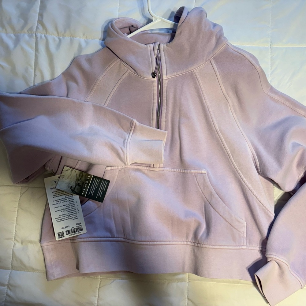 Lululemon Scuba Half Zip Hoodie Cropped Lilac Ether